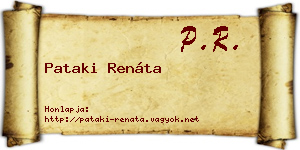 Pataki Renáta névjegykártya